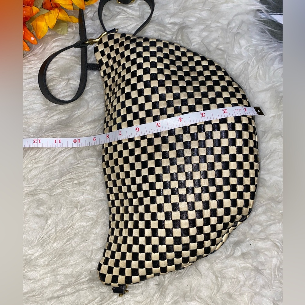 Clare V Black and Cream Checkered Crossbody Belt Bag - Picture 9 of 11